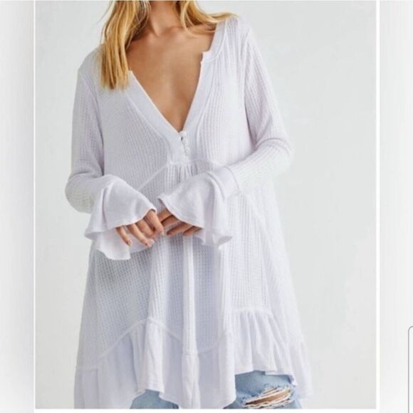 Free People Tops - Free People Olivia Oversized Waffle Top Size Small